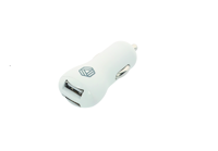 Car Charger - White, Dual USB 2.4A